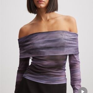 Elegant Off-Shoulder Purple Top